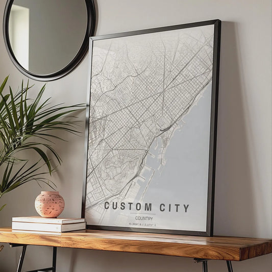 Custom City Map Poster, Personalized Travel Wall Art, Any City Print