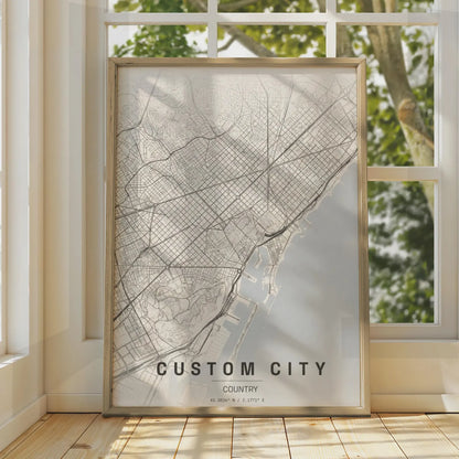 Custom City Map Poster, Personalized Travel Wall Art, Any City Print