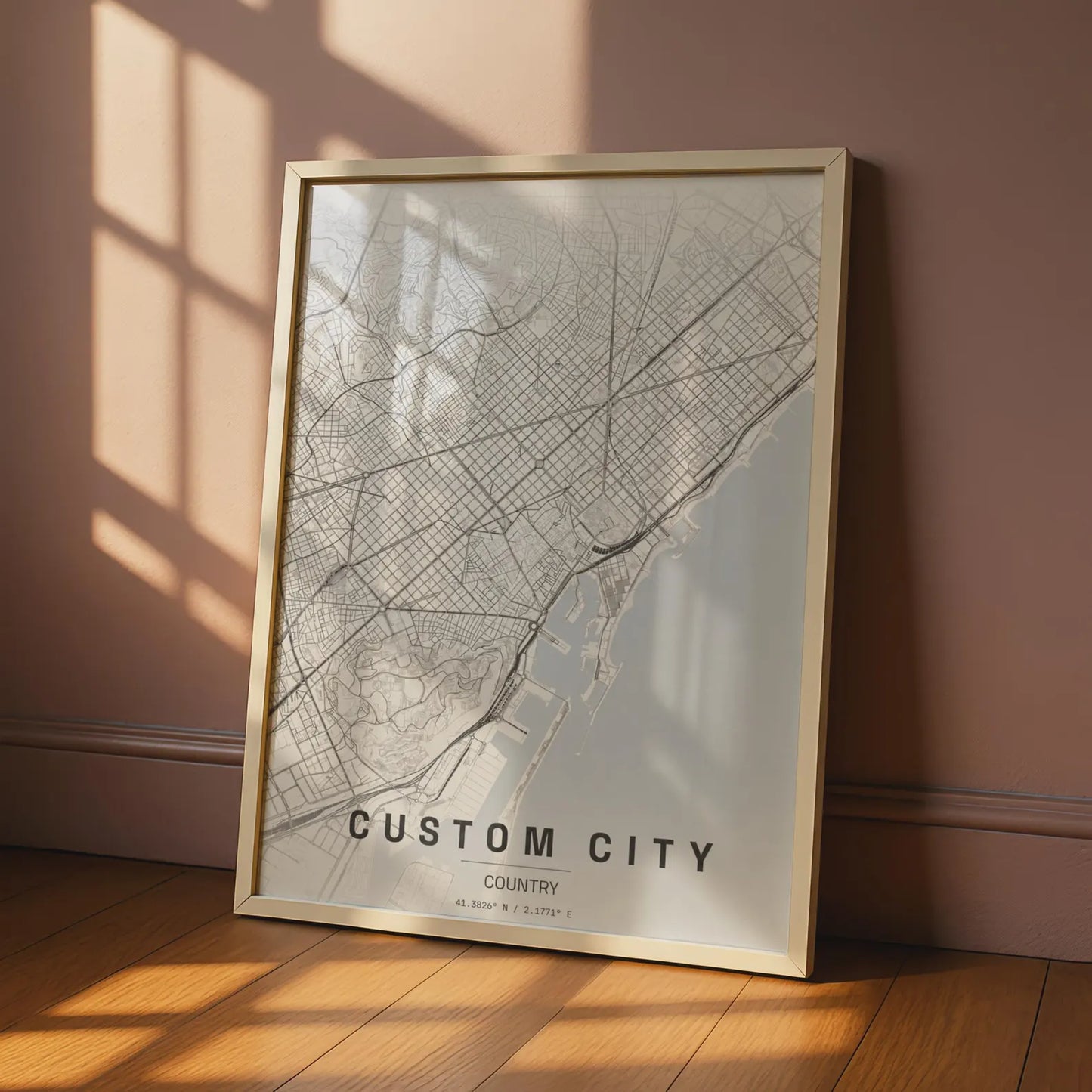 Custom City Map Poster, Personalized Travel Wall Art, Any City Print