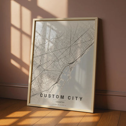 Custom City Map Poster, Personalized Travel Wall Art, Any City Print