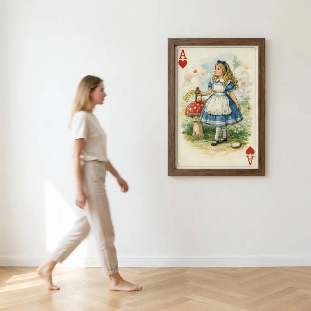 Alice in Wonderland Playing Card Poster, Vintage Wall Art, Queen of Hearts Illustration wall art print