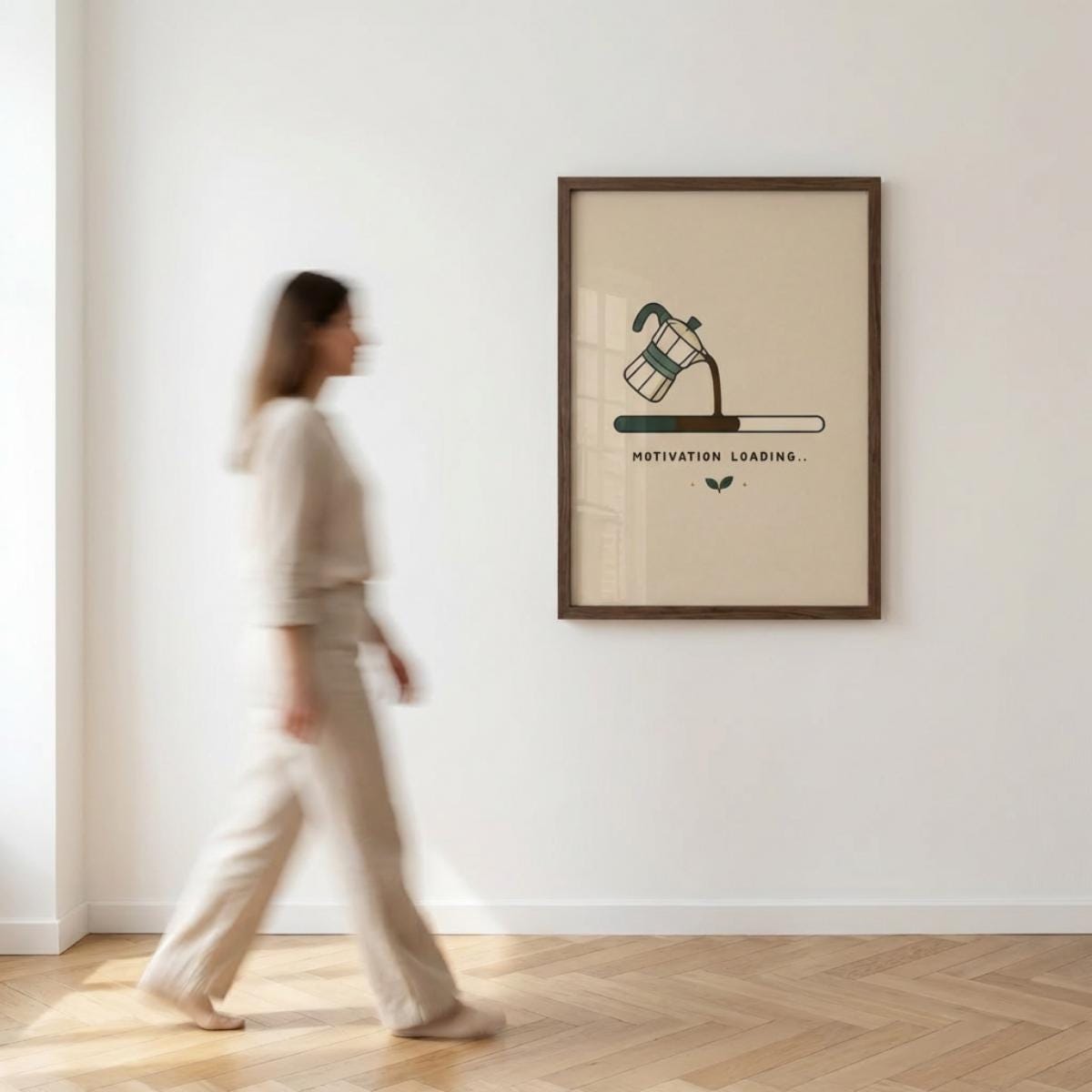 Motivation Loading Poster, Coffee Wall Art wall art print