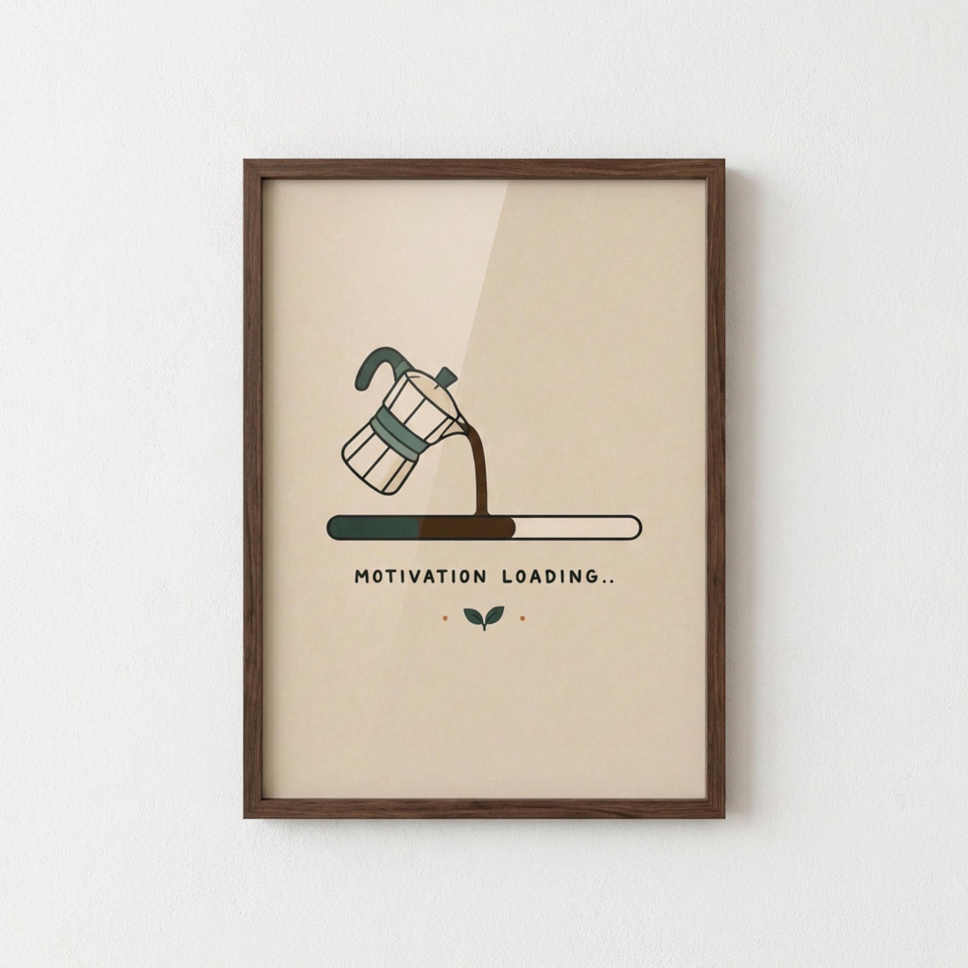 Motivation Loading Poster, Coffee Wall Art wall art print