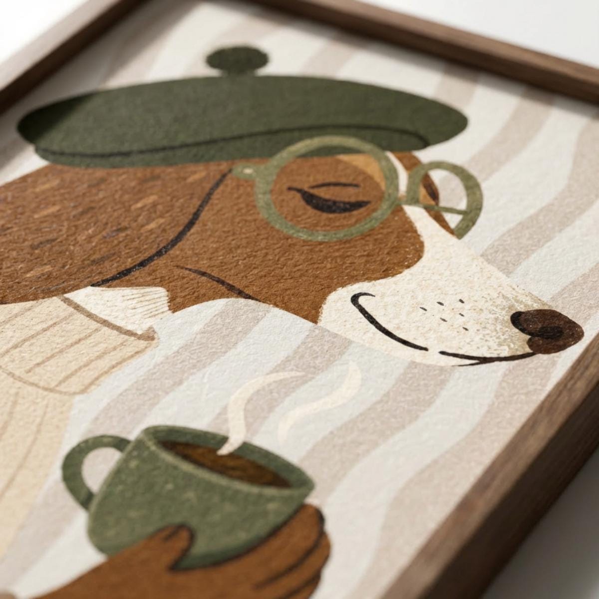 Dachshund Wall Art, Cozy Dog Print, Sausage Dog Poster, Coffee Illustration wall art print