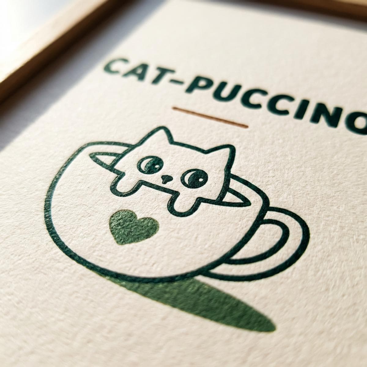 Catpuccino Wall Art, Cat Print, Coffee Lover Gift, Minimalist Cat Decor wall art print