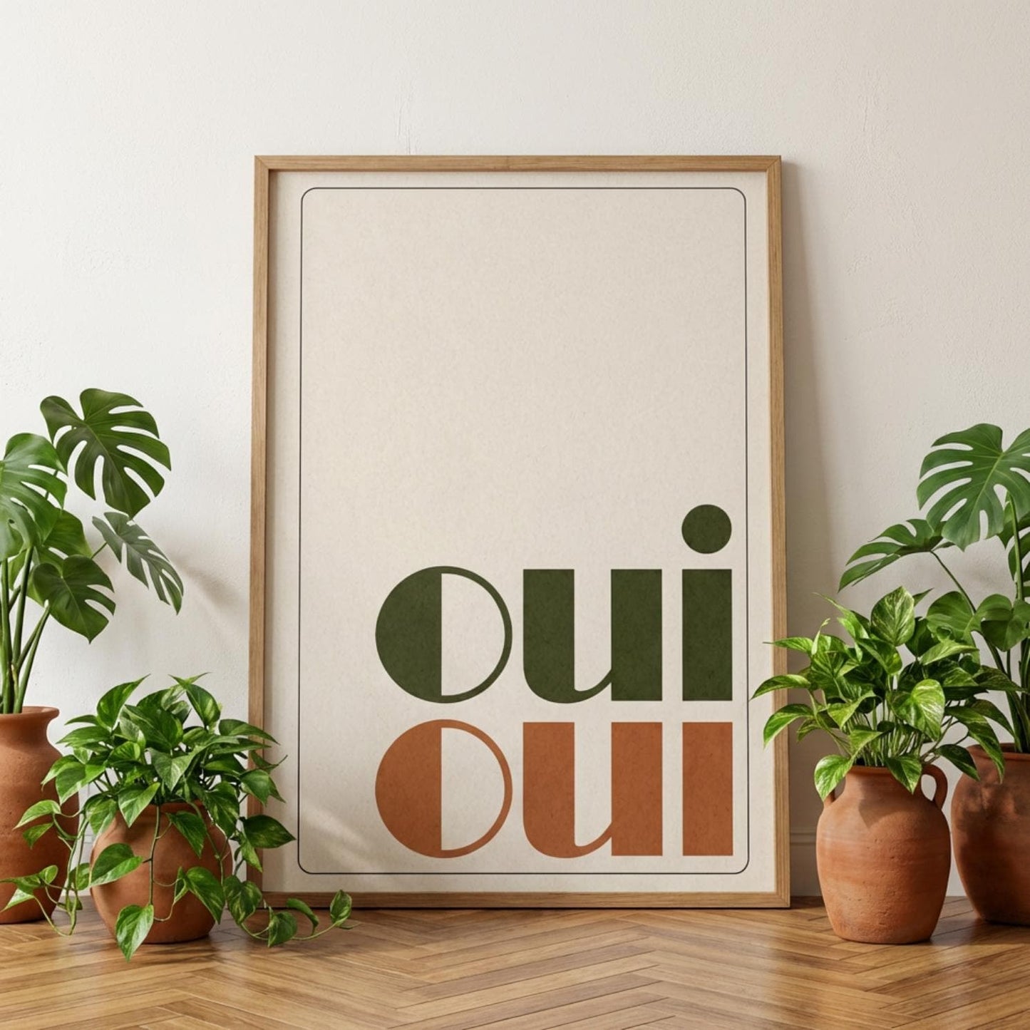 Oui Oui Wall Art Print, Minimalist Typography Poster, French Decor wall art print