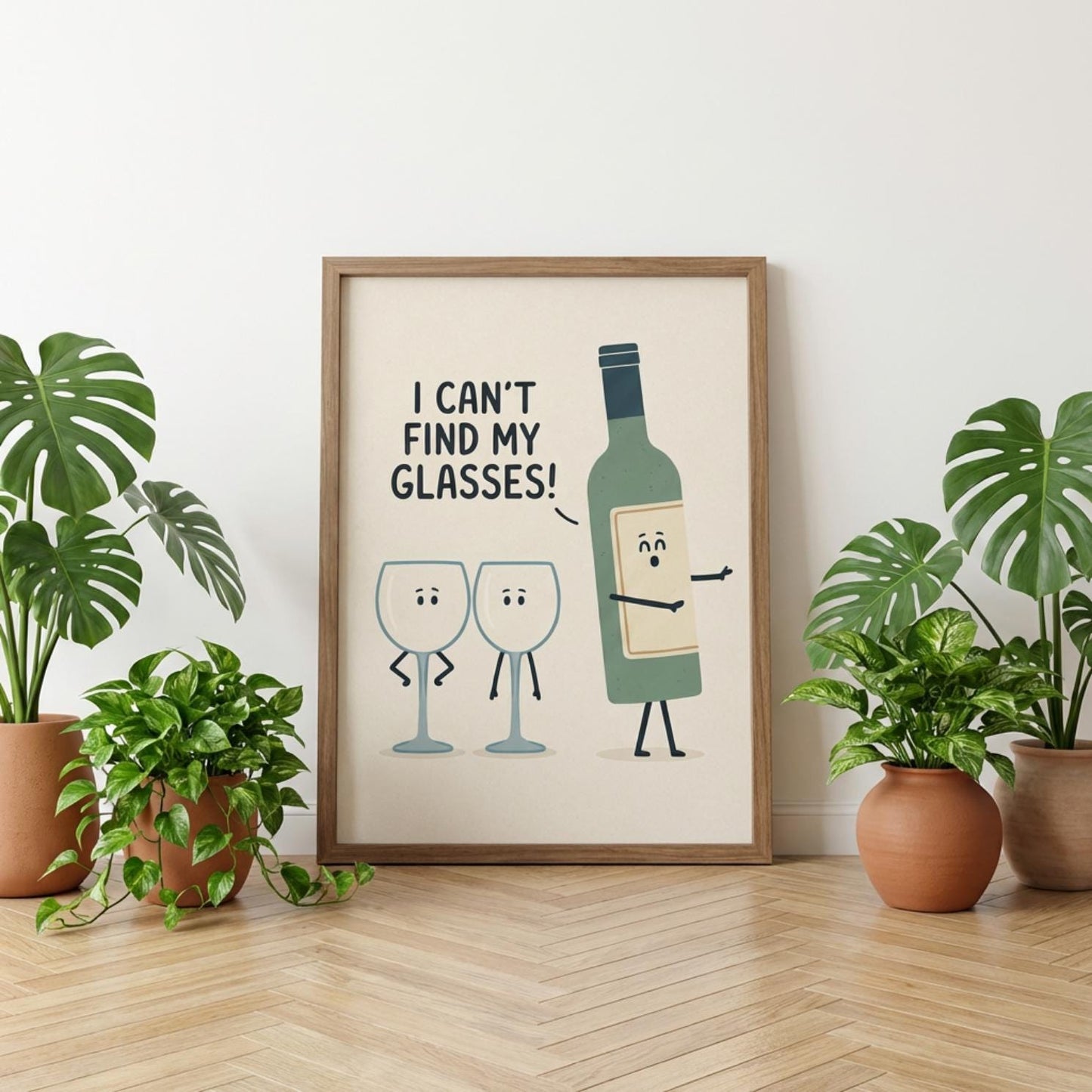 Wine Wall Art, I Canâ€™t Find My Glasses Print, Wine Lover Gift wall art print