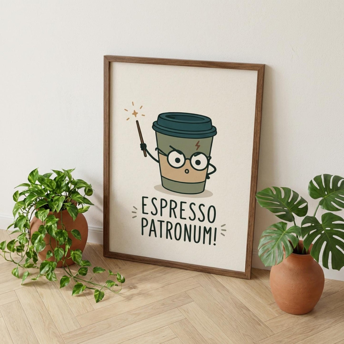Coffee Wizard Poster, Espresso Patronum Print, Coffee Lover Gift, Magical Wall Art wall art print