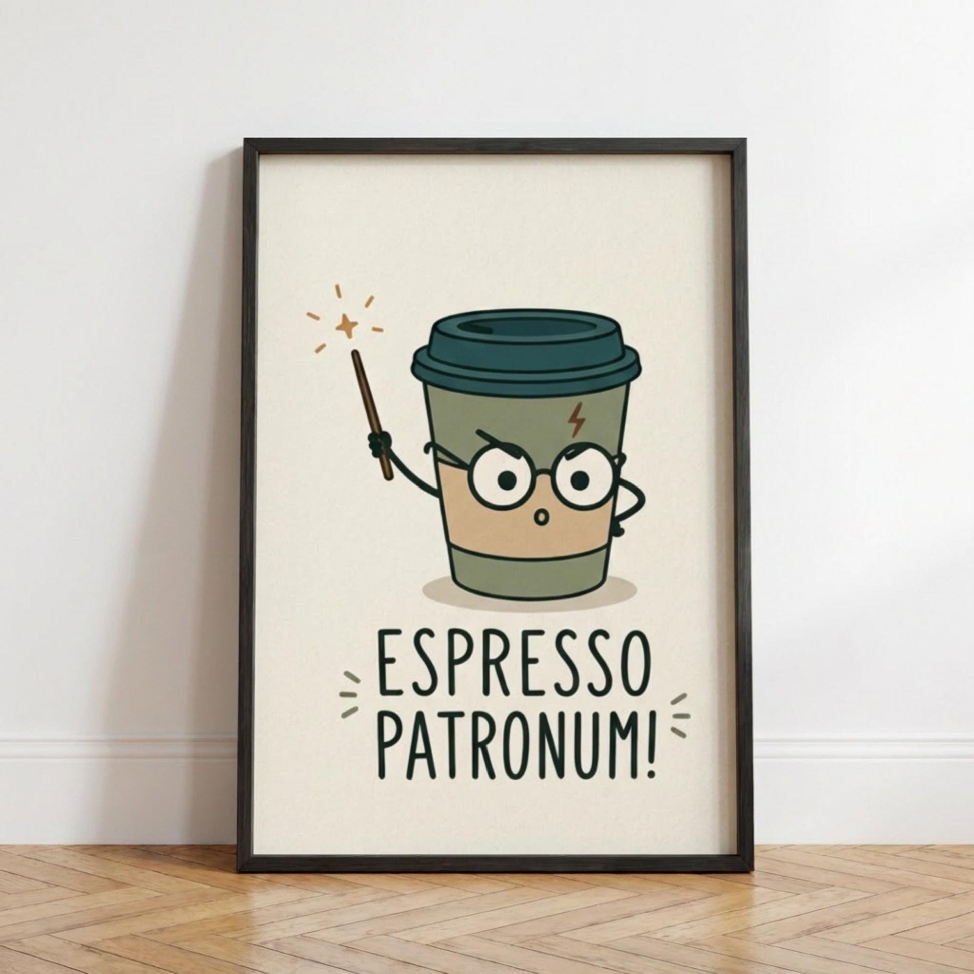 Coffee Wizard Poster, Espresso Patronum Print, Coffee Lover Gift, Magical Wall Art wall art print