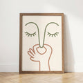 Minimalist Face Line Art Print, Abstract Woman Poster, Modern Neutral Wall Art, Scandinavian Decor wall art print