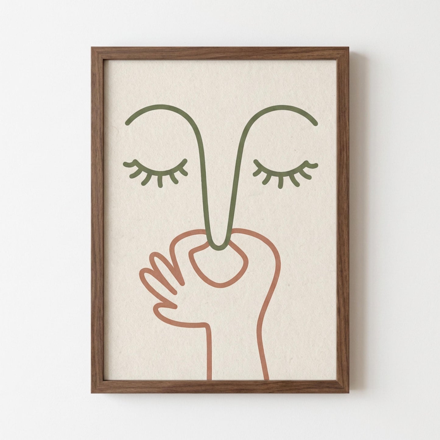Minimalist Face Line Art Print, Abstract Woman Poster, Modern Neutral Wall Art, Scandinavian Decor wall art print
