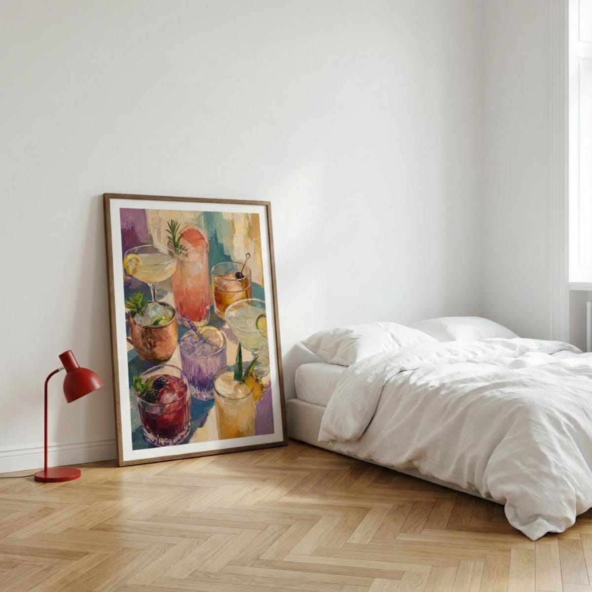 Cocktail Wall Art Print, Colourful Drink Painting, Bar Lounge Decor, Modern Abstract Alcohol Print wall art print