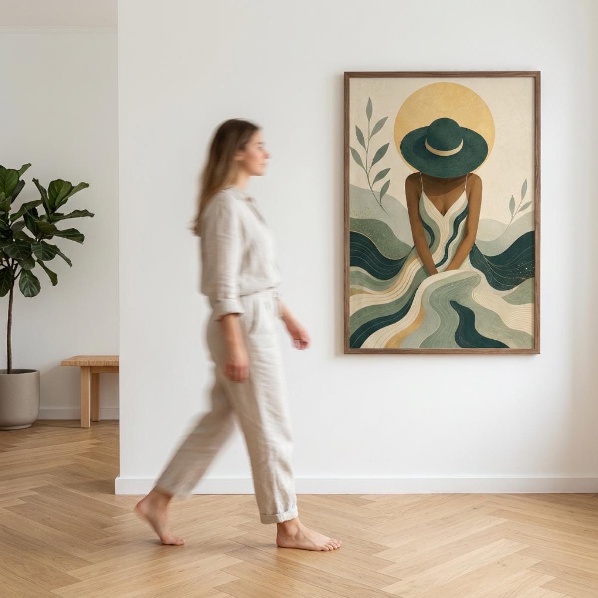 Minimalist Woman Wall Art, Abstract Dress Poster, Modern Boho Art Print wall art print