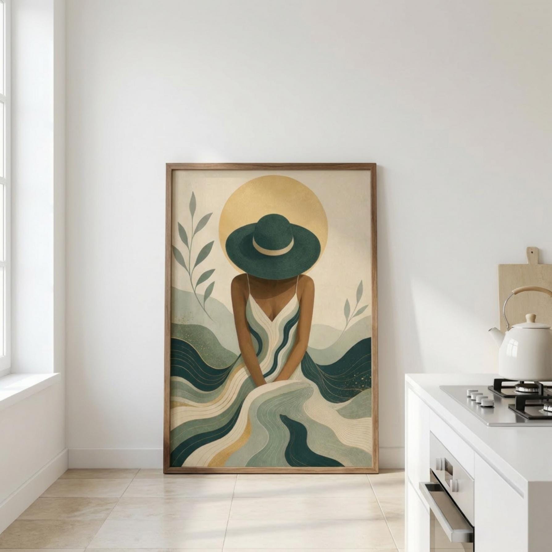 Minimalist Woman Wall Art, Abstract Dress Poster, Modern Boho Art Print wall art print