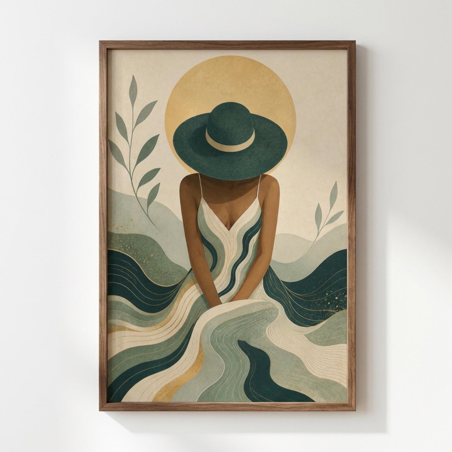 Minimalist Woman Wall Art, Abstract Dress Poster, Modern Boho Art Print wall art print