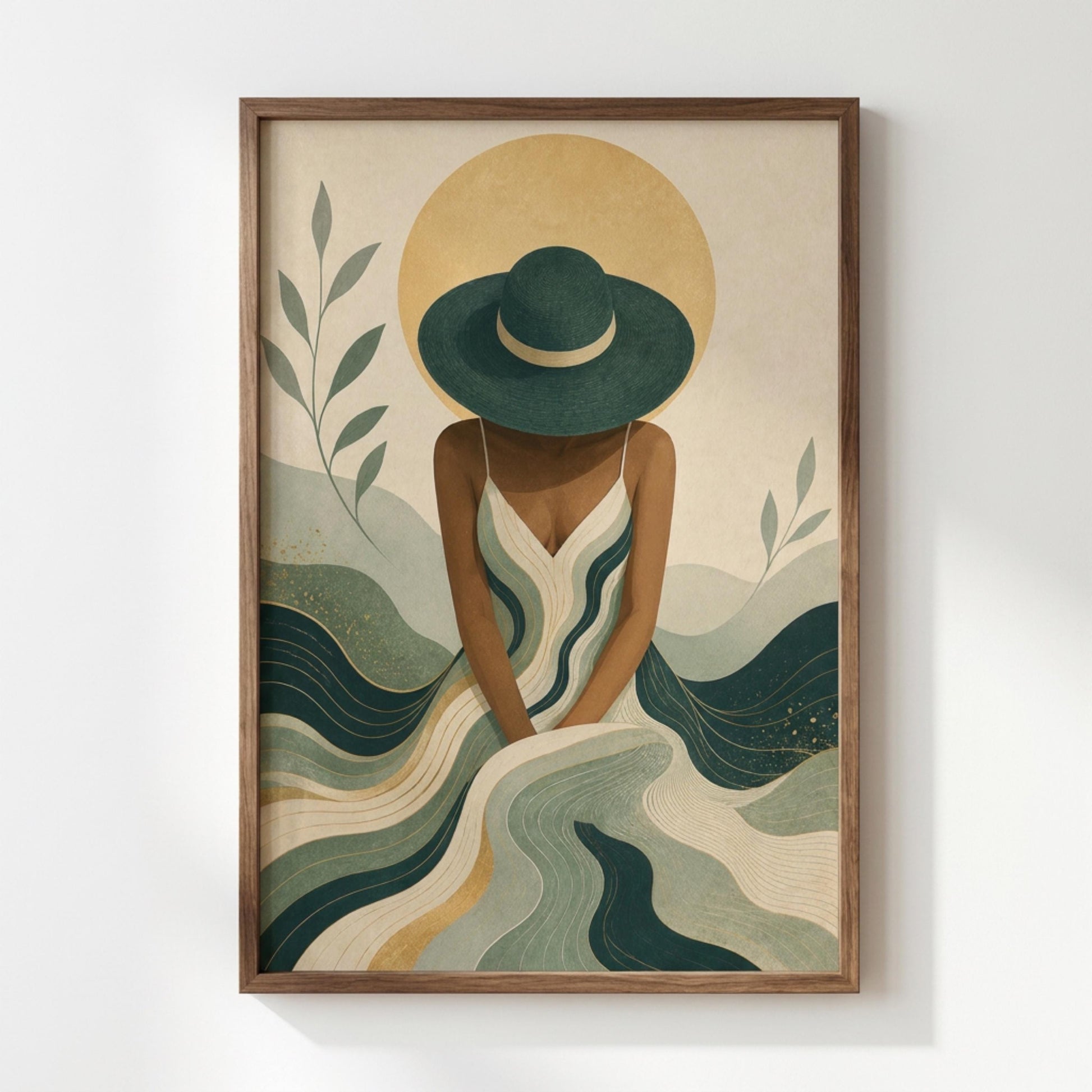 Minimalist Woman Wall Art, Abstract Dress Poster, Modern Boho Art Print wall art print