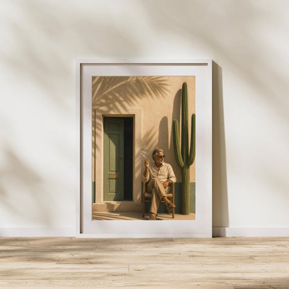 Modern Desert Wall Art, Minimalist Man Portrait Print, Luxury Poster wall art print