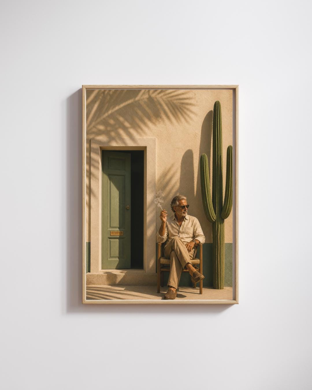 Modern Desert Wall Art, Minimalist Man Portrait Print, Luxury Poster wall art print