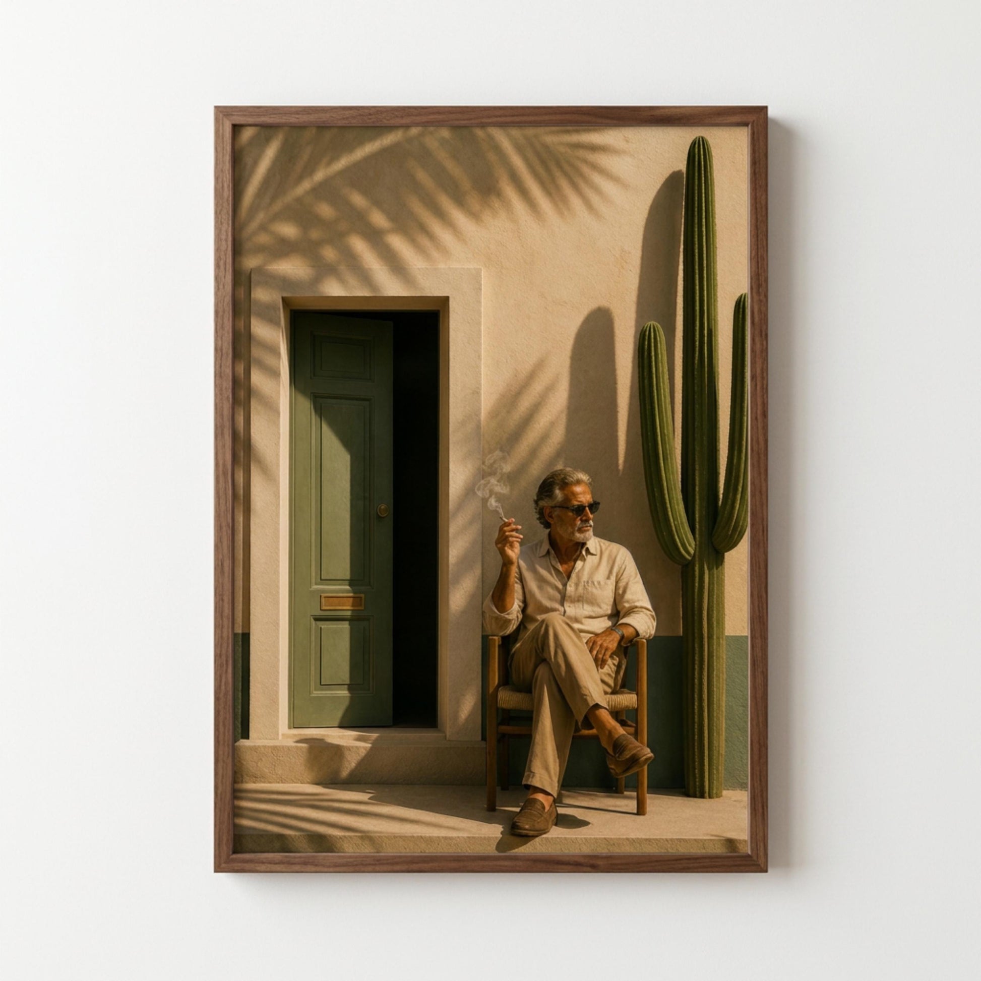 Modern Desert Wall Art, Minimalist Man Portrait Print, Luxury Poster wall art print