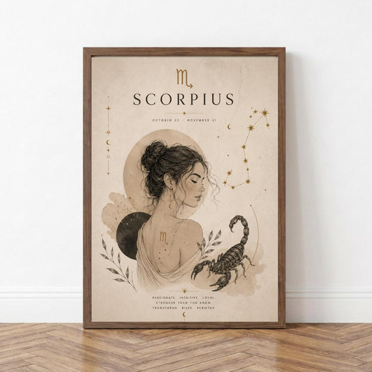 Scorpio Zodiac Wall Art, Minimalist Astrology Poster, Star Sign Print wall art print