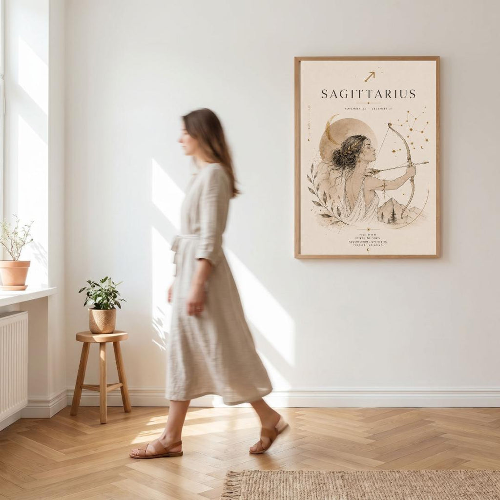 Sagittarius Zodiac Wall Art, Minimalist Astrology Poster, Star Sign Print wall art print