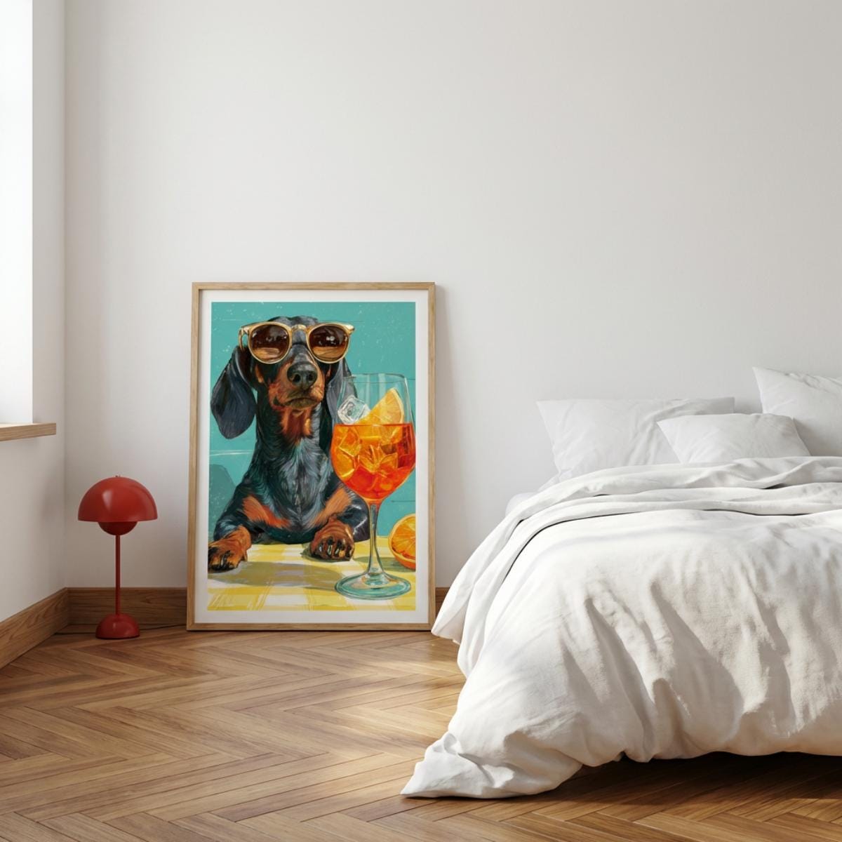 Dachshund Cocktail Print | Funny Dog Wall Art | Sausage Dog Poster wall art print