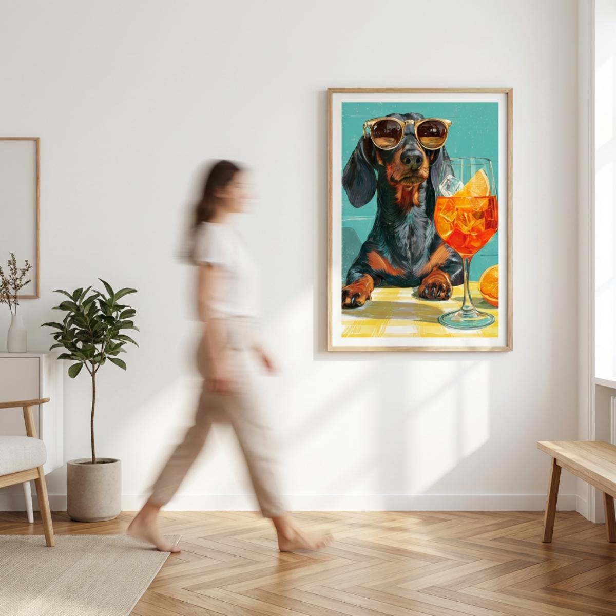 Dachshund Cocktail Print | Funny Dog Wall Art | Sausage Dog Poster wall art print