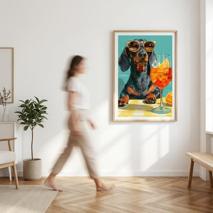 Dachshund Cocktail Print | Funny Dog Wall Art | Sausage Dog Poster wall art print