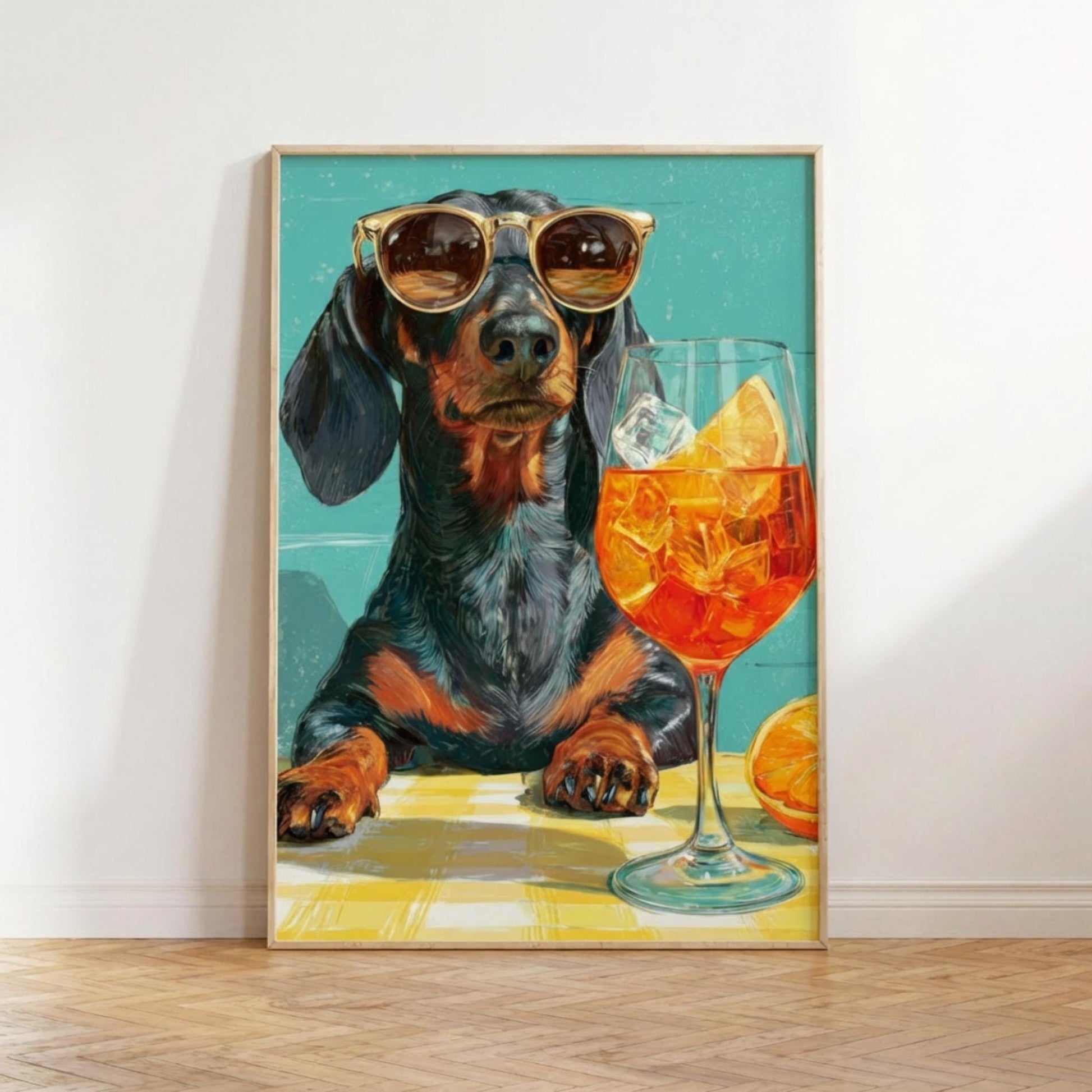 Dachshund Cocktail Print | Funny Dog Wall Art | Sausage Dog Poster wall art print