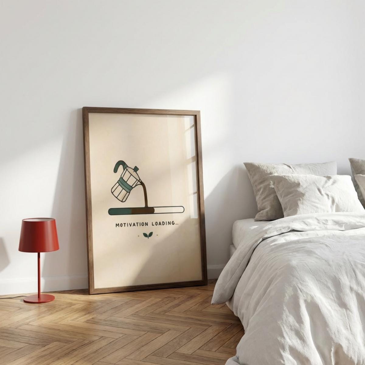 Motivation Loading Poster, Coffee Wall Art wall art print