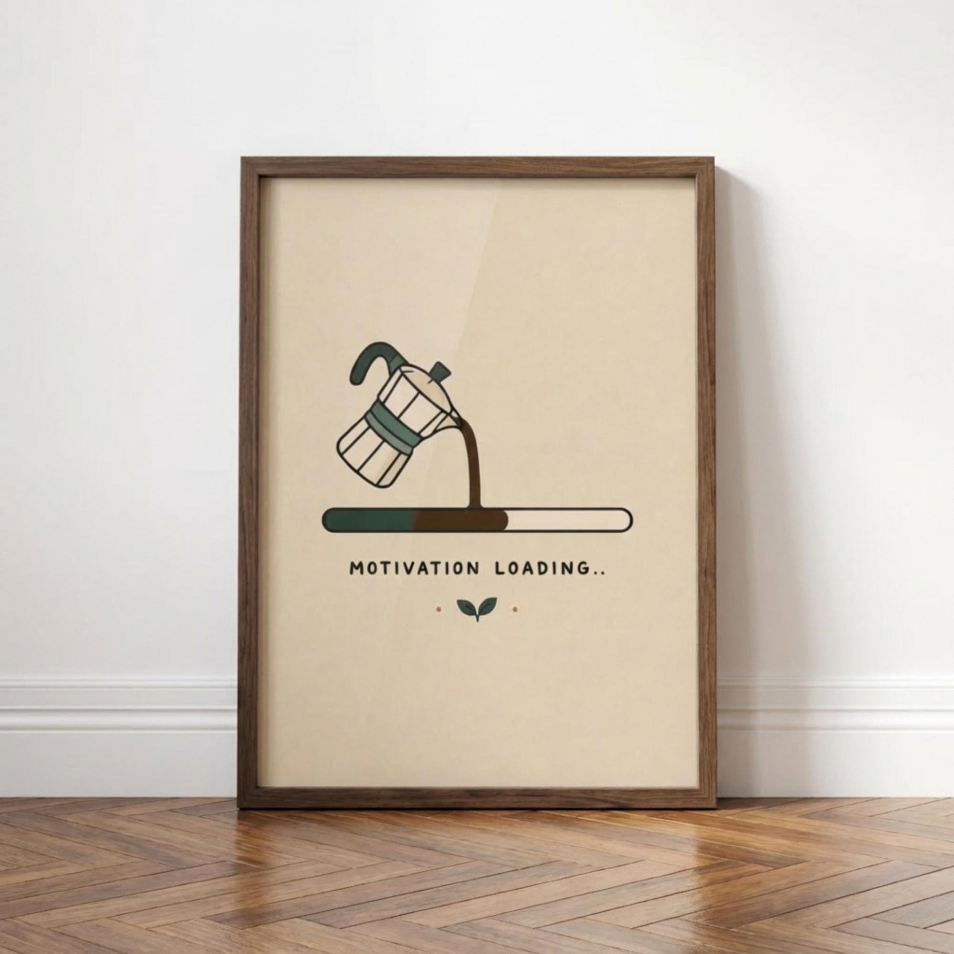 Motivation Loading Poster, Coffee Wall Art wall art print