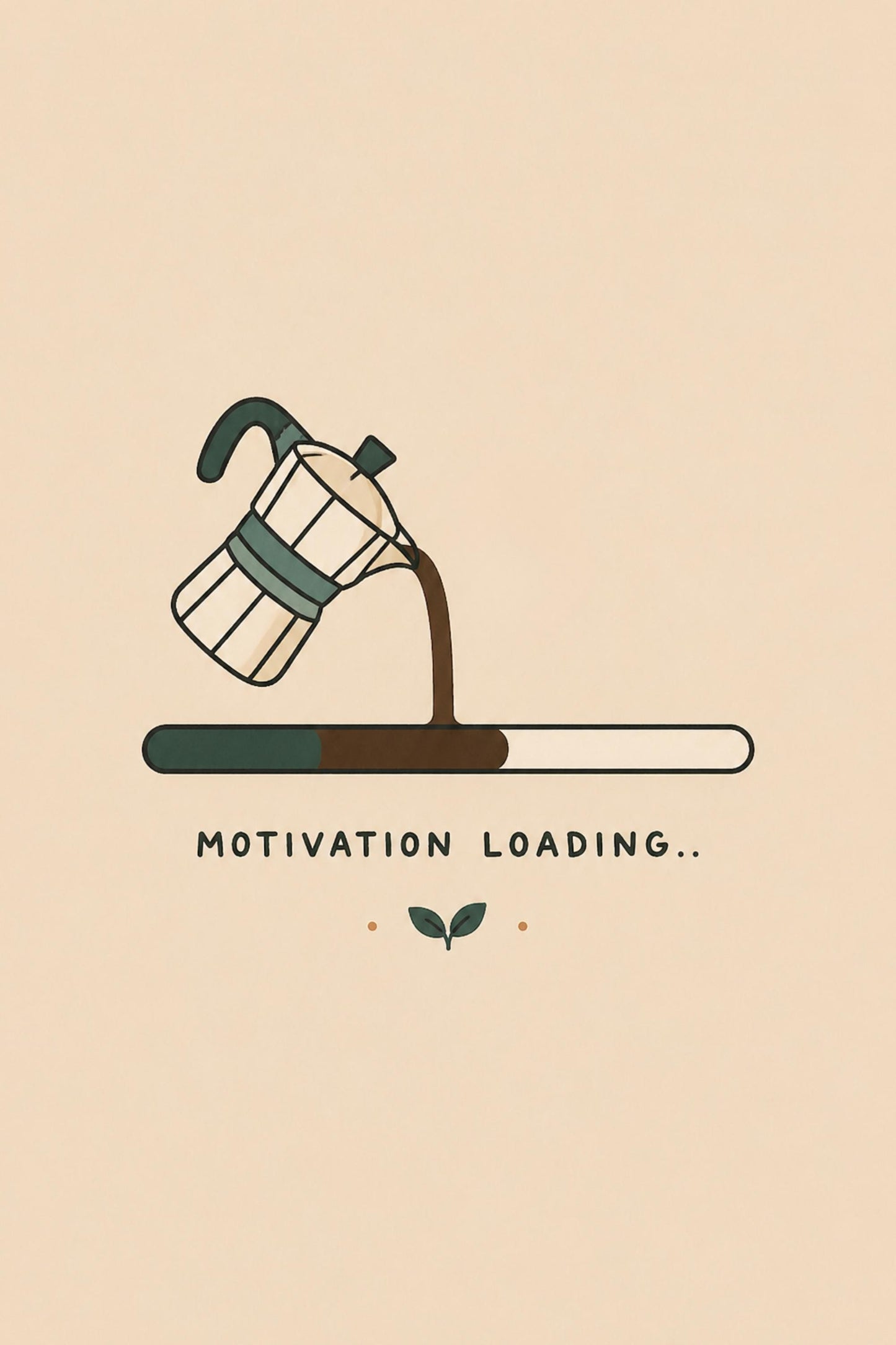 Motivation Loading Poster, Coffee Wall Art wall art print