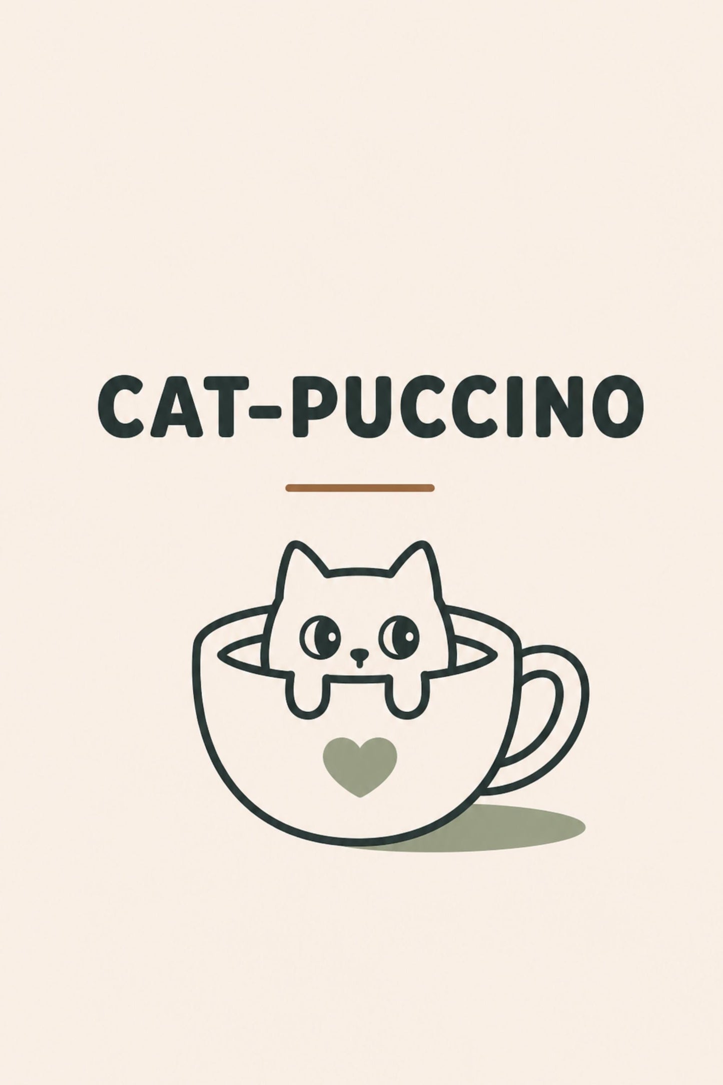 Catpuccino Wall Art, Cat Print, Coffee Lover Gift, Minimalist Cat Decor wall art print