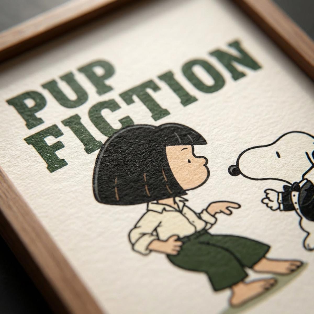 Pup Fiction Poster, Dog Dance Print, Retro Movie Inspired Wall Art wall art print