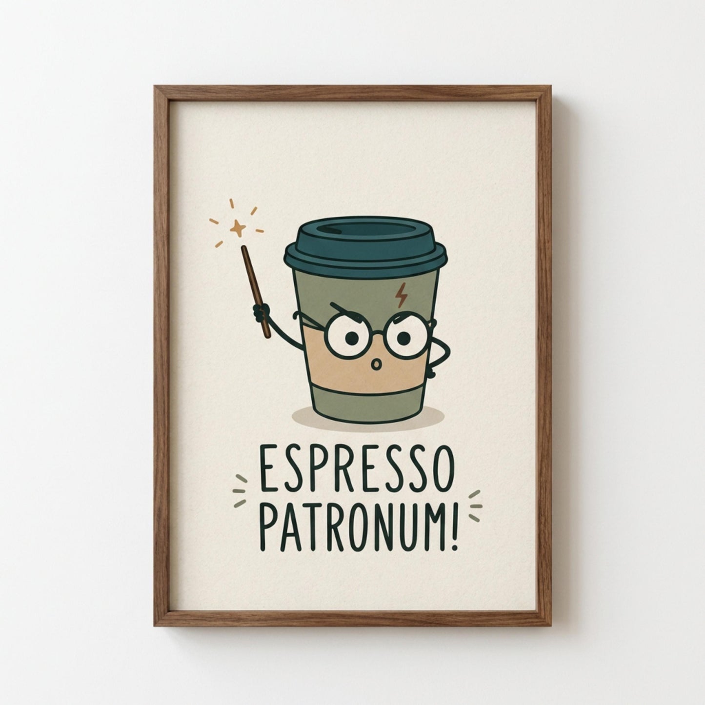 Coffee Wizard Poster, Espresso Patronum Print, Coffee Lover Gift, Magical Wall Art wall art print