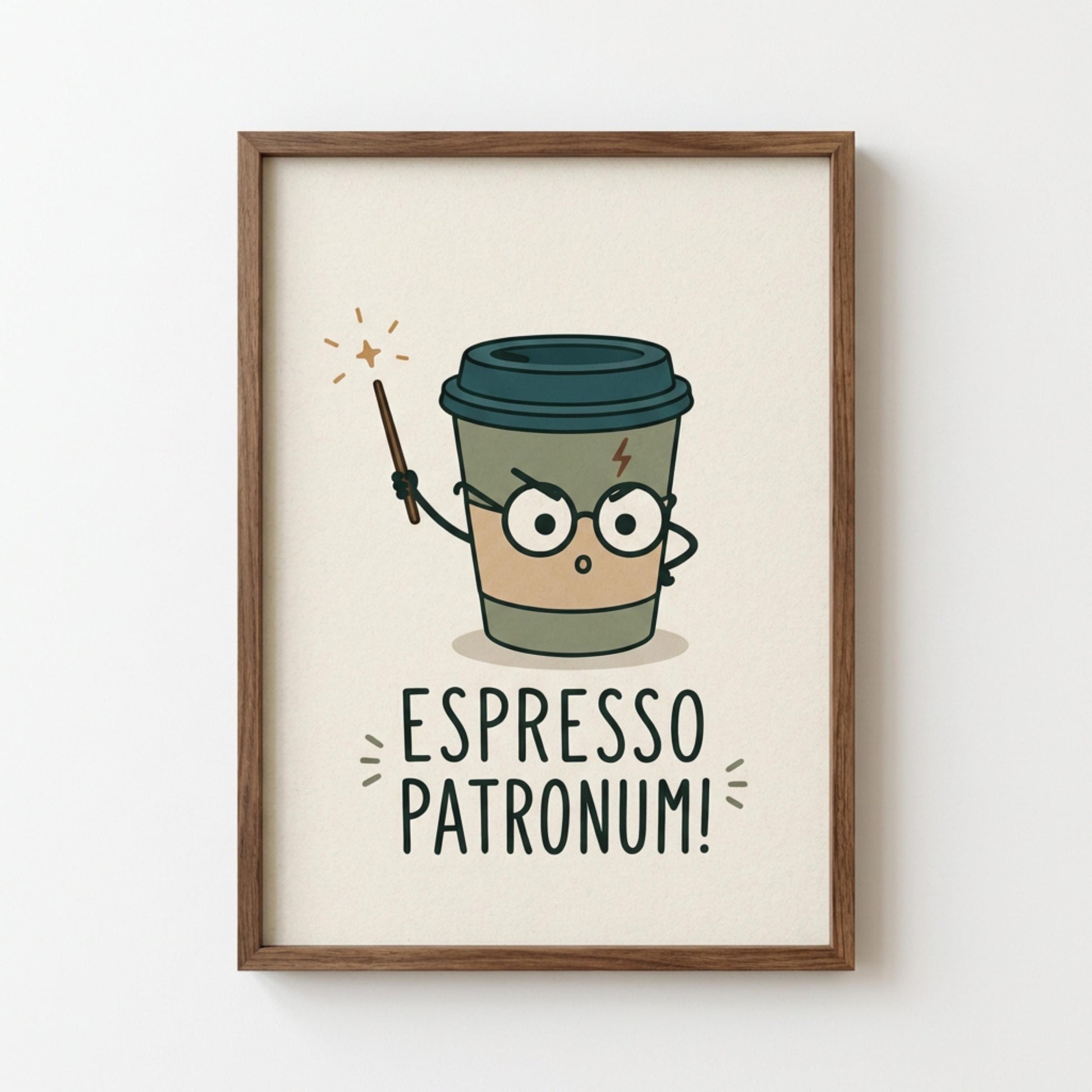 Coffee Wizard Poster, Espresso Patronum Print, Coffee Lover Gift, Magical Wall Art wall art print