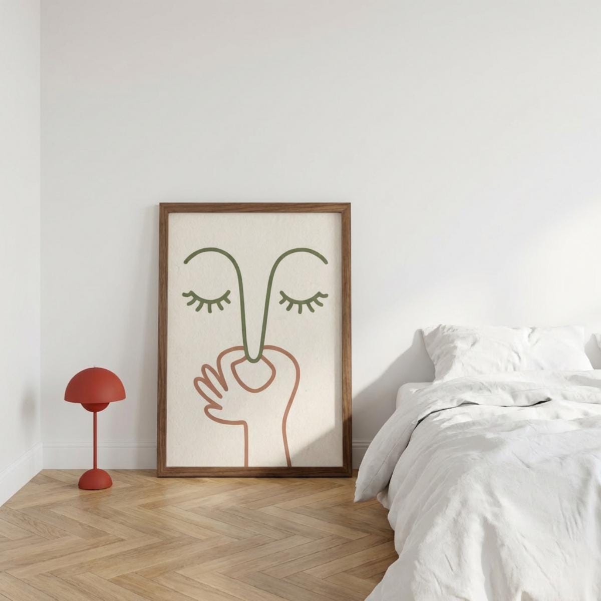 Minimalist Face Line Art Print, Abstract Woman Poster, Modern Neutral Wall Art, Scandinavian Decor wall art print