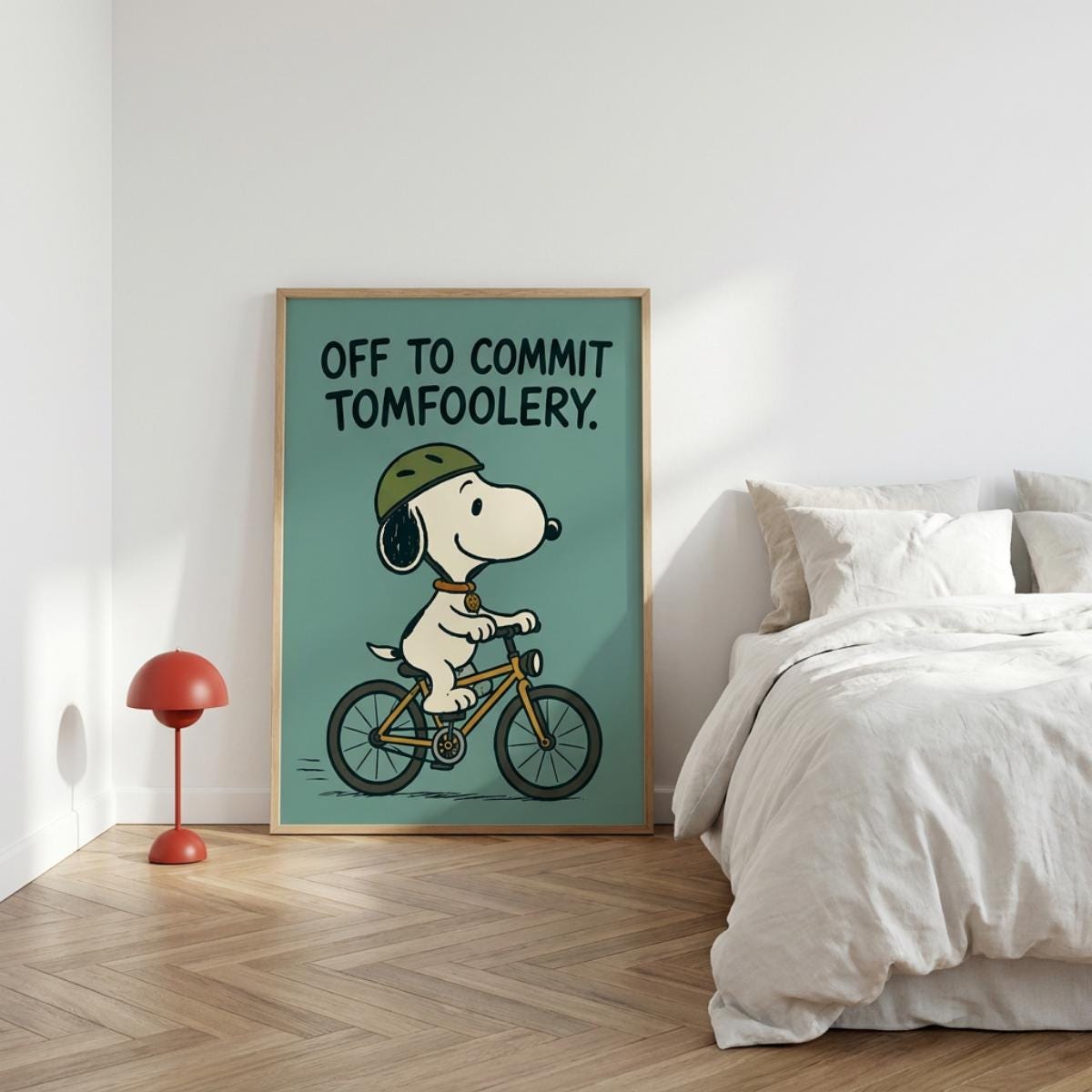 Off To Commit Tomfoolery Poster, Cartoon Animal Print, Humour Wall Decor wall art print