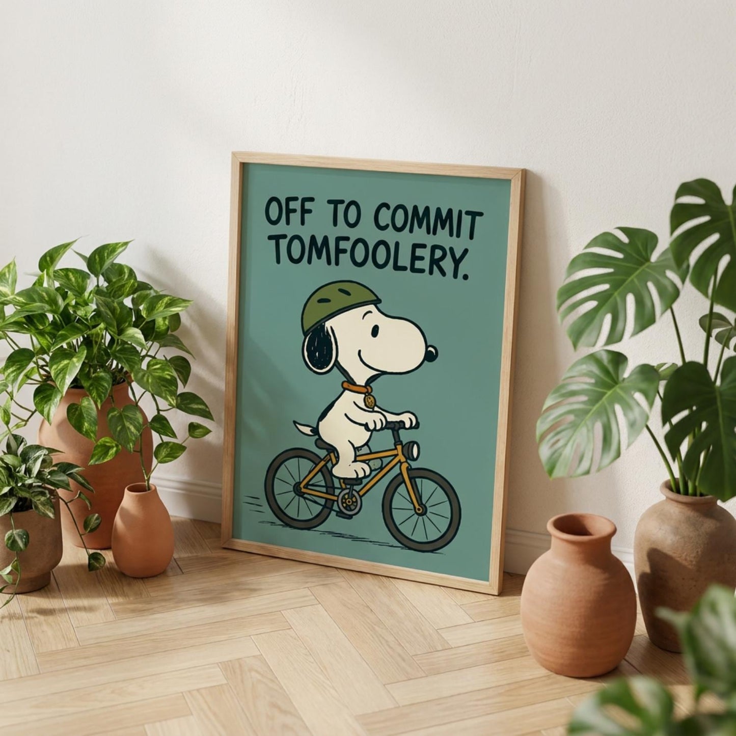Off To Commit Tomfoolery Poster, Cartoon Animal Print, Humour Wall Decor wall art print