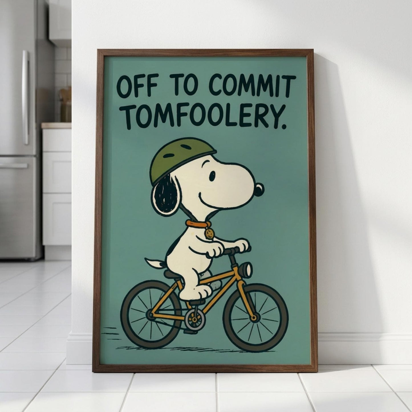 Off To Commit Tomfoolery Poster, Cartoon Animal Print, Humour Wall Decor wall art print