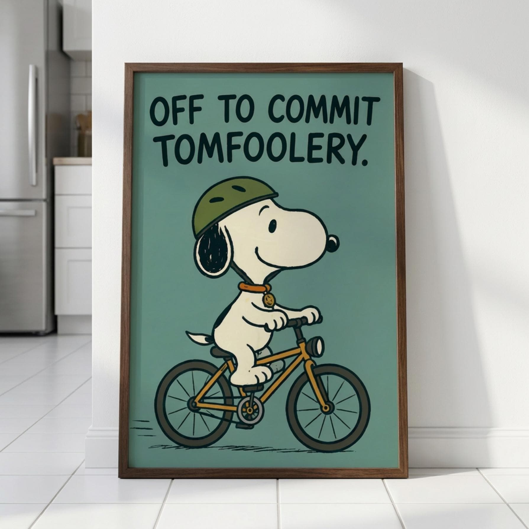 Off To Commit Tomfoolery Poster, Cartoon Animal Print, Humour Wall Decor wall art print