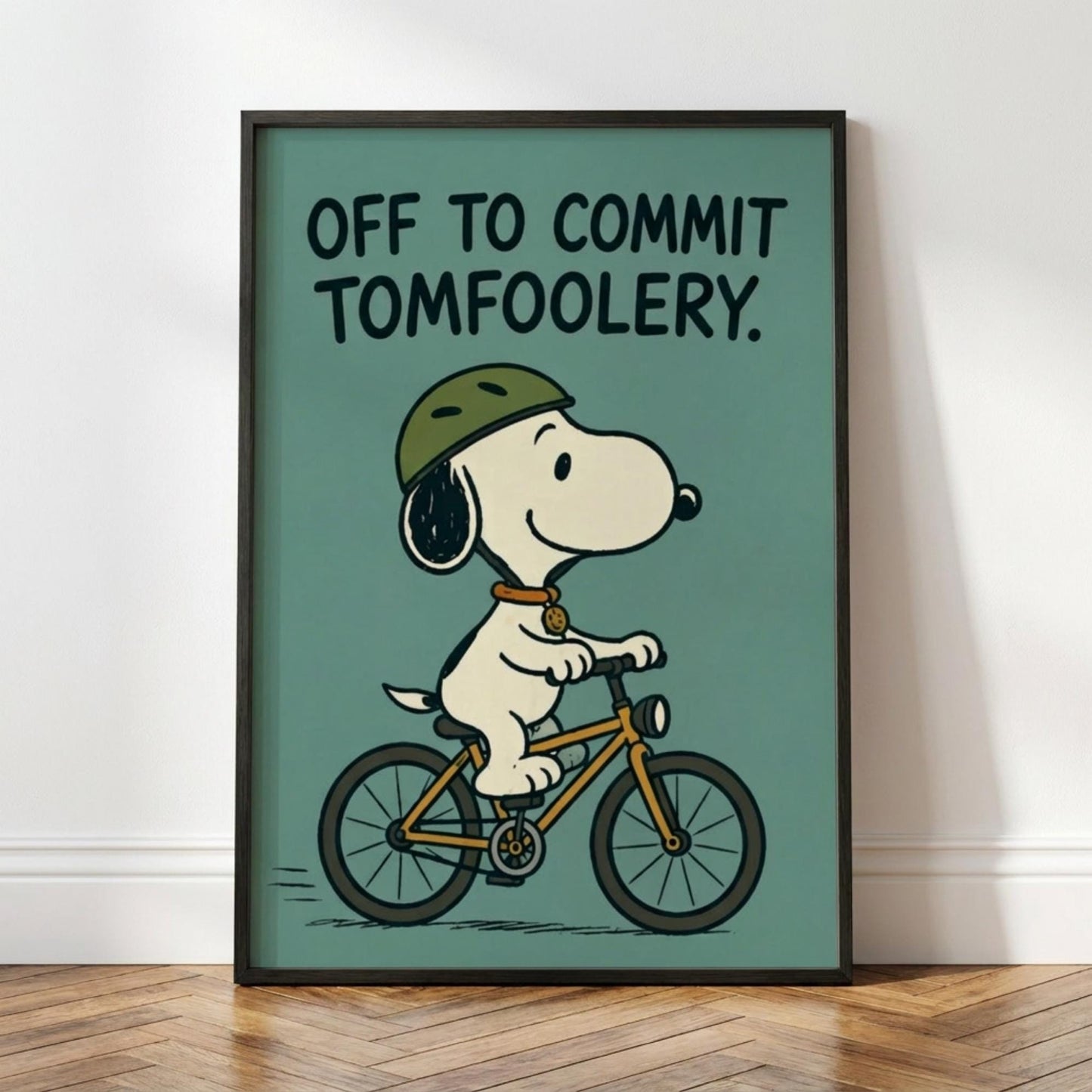 Off To Commit Tomfoolery Poster, Cartoon Animal Print, Humour Wall Decor wall art print