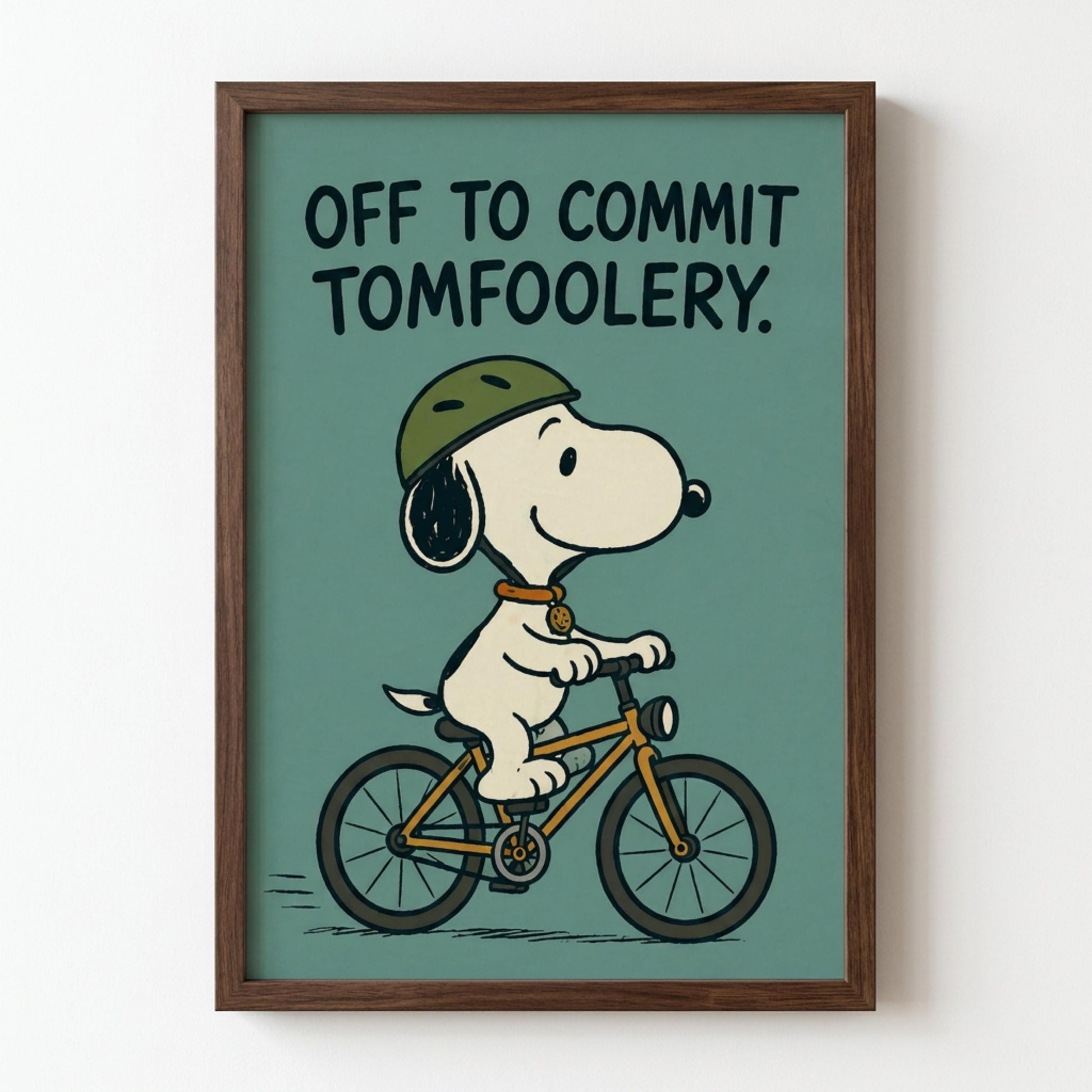 Off To Commit Tomfoolery Poster, Cartoon Animal Print, Humour Wall Decor wall art print