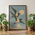 Swallow Bird Wall Art, Vintage Nature Poster, Japanese Style Artwork wall art print