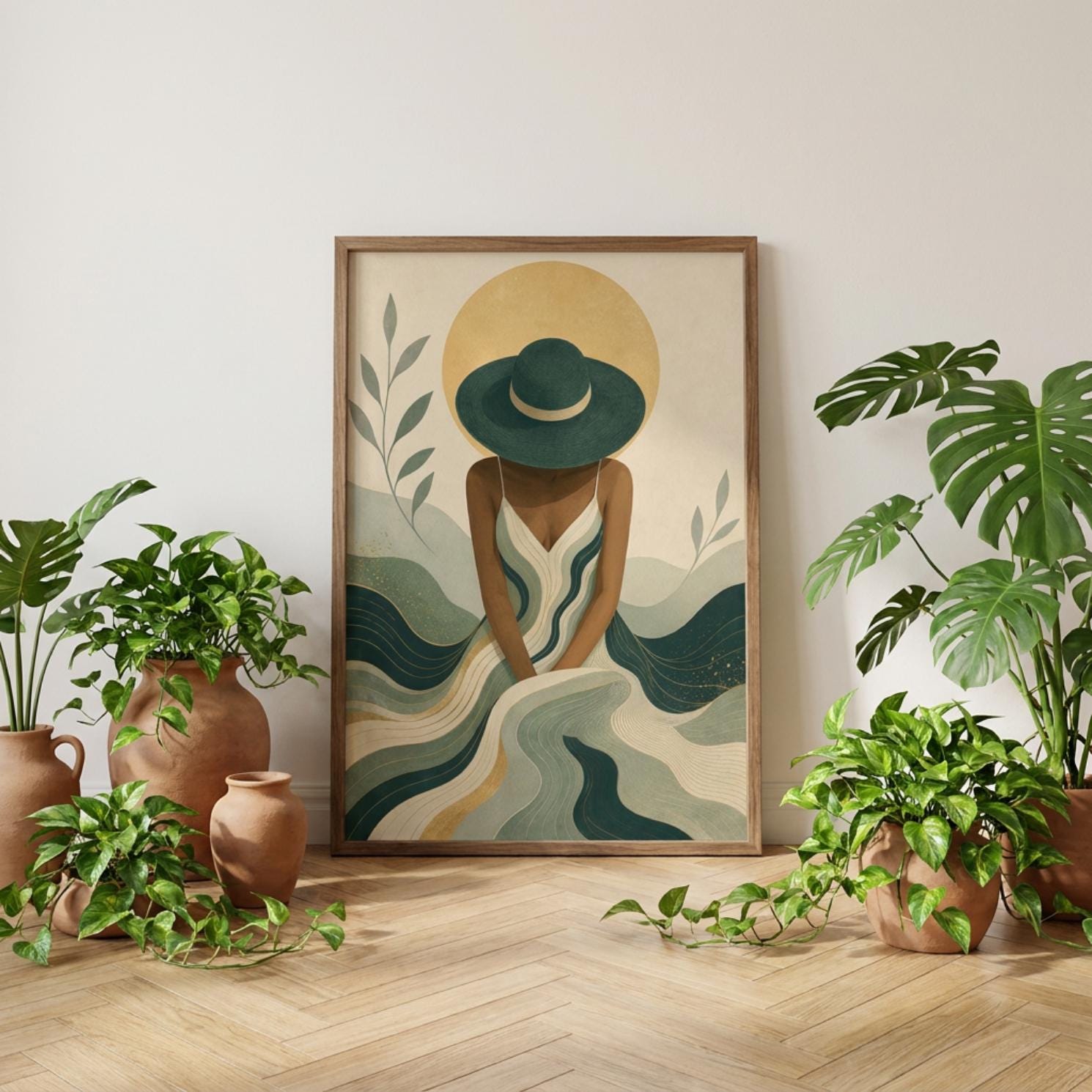 Minimalist Woman Wall Art, Abstract Dress Poster, Modern Boho Art Print wall art print