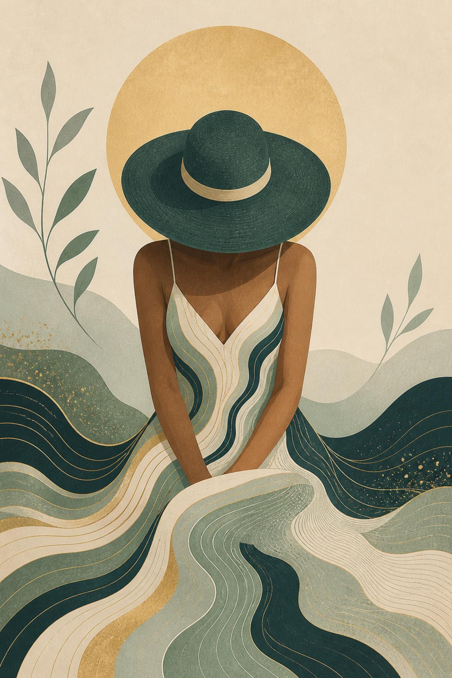 Minimalist Woman Wall Art, Abstract Dress Poster, Modern Boho Art Print wall art print