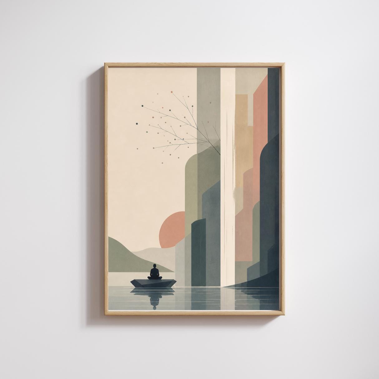 Minimalist Japandi Wall Art, Zen Meditation Poster, Modern Abstract Landscape Decor wall art print