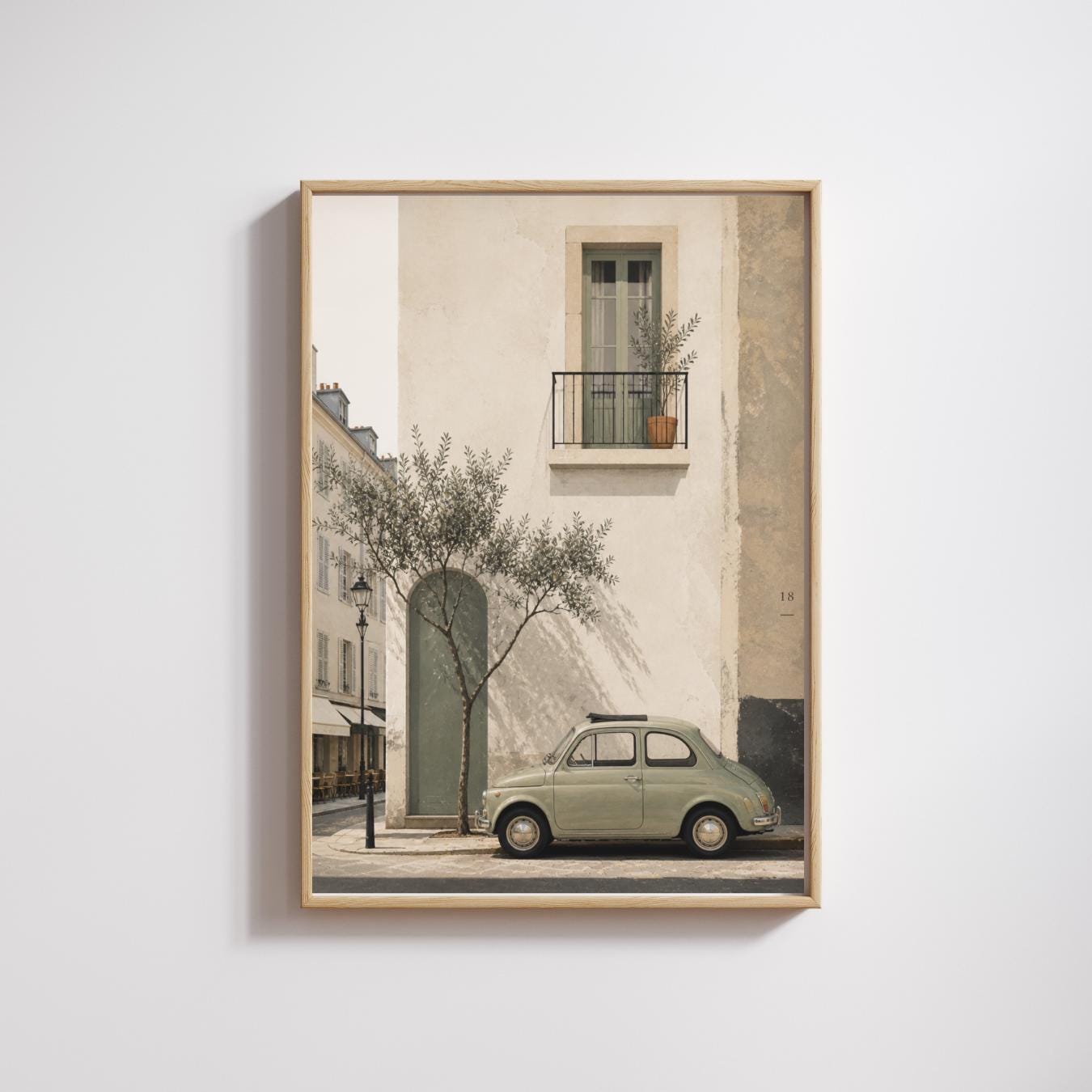 Paris Street Wall Art, Vintage Car Poster, French City Print, Minimalist Travel Wall Decor wall art print