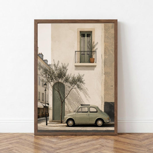 Paris Street Wall Art, Vintage Car Poster, French City Print, Minimalist Travel Wall Decor wall art print