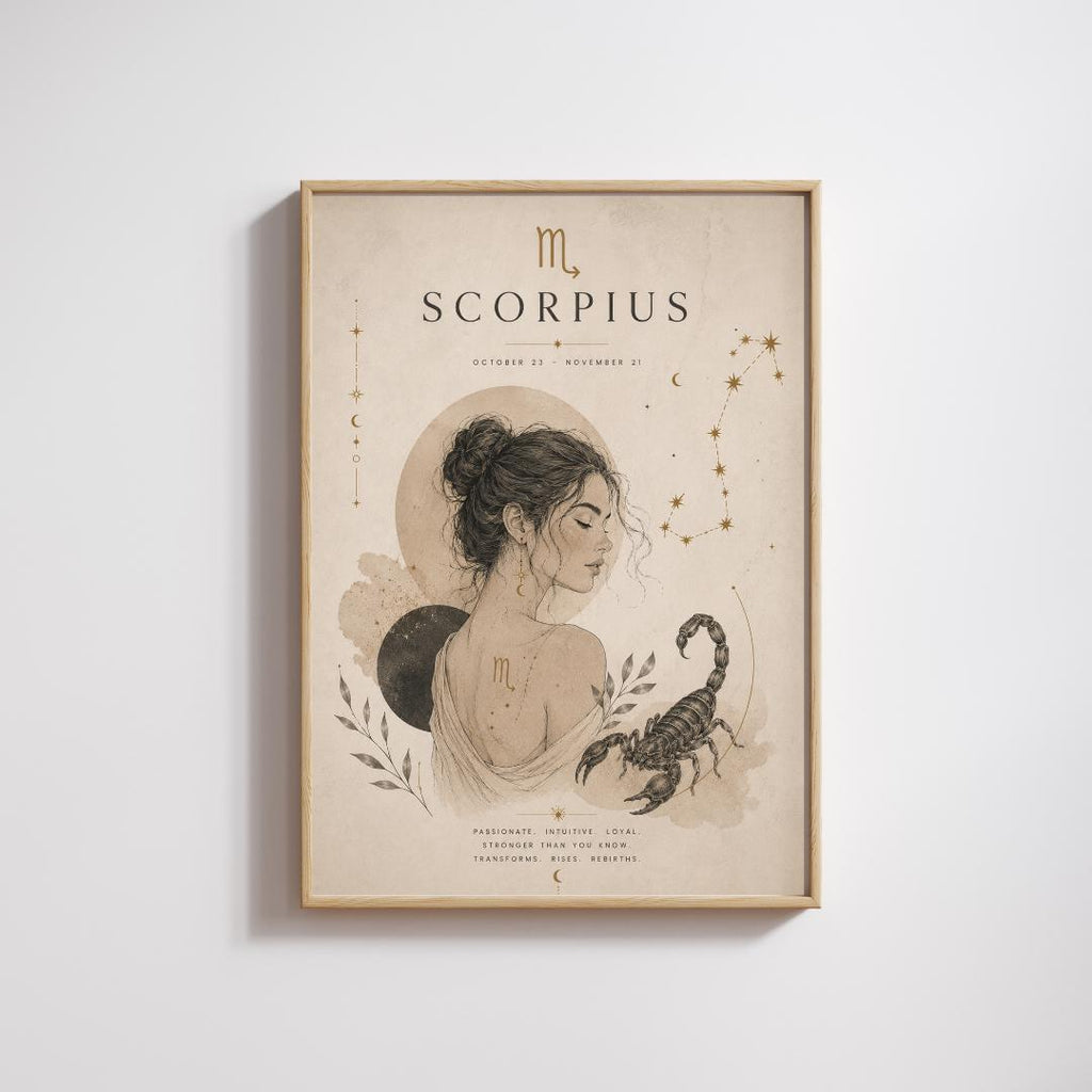 Scorpio Zodiac Wall Art, Minimalist Astrology Poster, Star Sign Print wall art print
